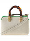 By The Way Small Canvas Tote Bag Green White - FENDI - BALAAN 4