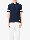 Men s Polo Navy Short Sleeve T Shirt - THOM BROWNE - BALAAN 3