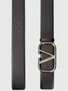 V Logo Signature Leather Belt Black - VALENTINO - BALAAN 4