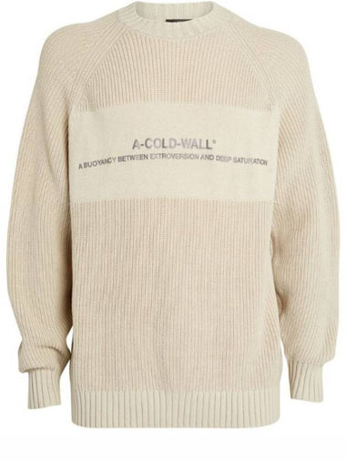 Men's DIALOGUE Knit Top Beige ACWMK053 - A-COLD-WALL - BALAAN 1