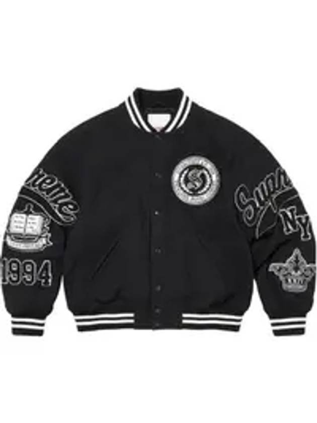 Veritas Varsity Bomber Jacket Black - SUPREME - BALAAN 1