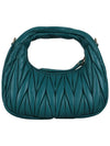 Wander Matelasse Nappa Leather Hobo Mini Bag Lagoon Blue - MIU MIU - BALAAN 6