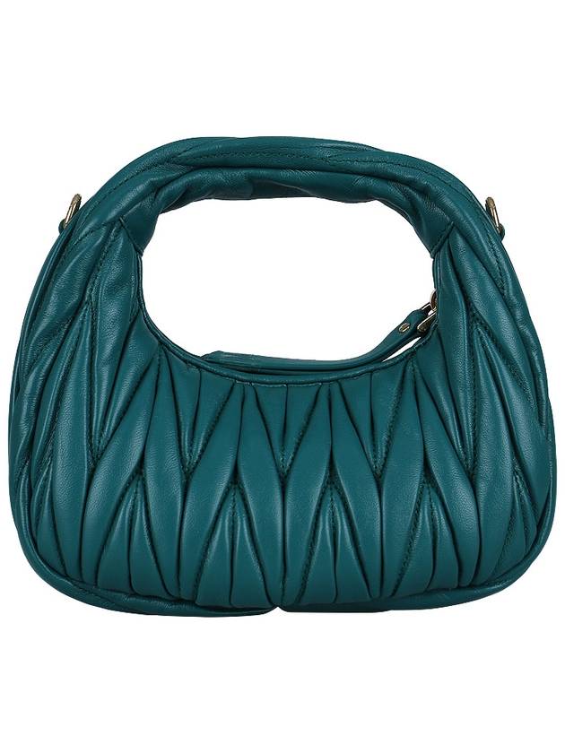 Wander Matelasse Nappa Leather Hobo Mini Bag Lagoon Blue - MIU MIU - BALAAN 6