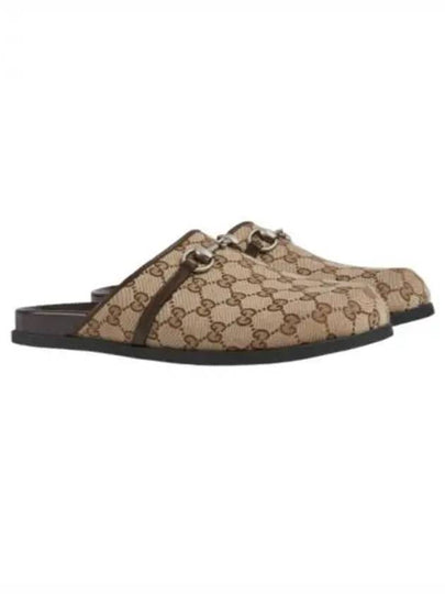 Men s Horsebit GG Canvas Slippers Beige - GUCCI - BALAAN 2