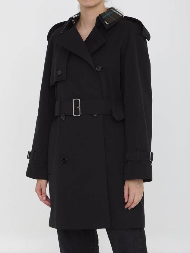 Double Breasted Short Trench Coat Black - BURBERRY - BALAAN 3