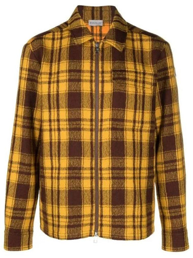 2F000 05 5976MF12 Checked wool zip up overshirt yellow - MONCLER - BALAAN 1