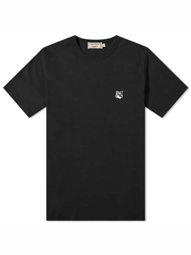 Grey Fox Head Patch Classic Short Sleeve T-Shirt Black - MAISON KITSUNE - BALAAN 2