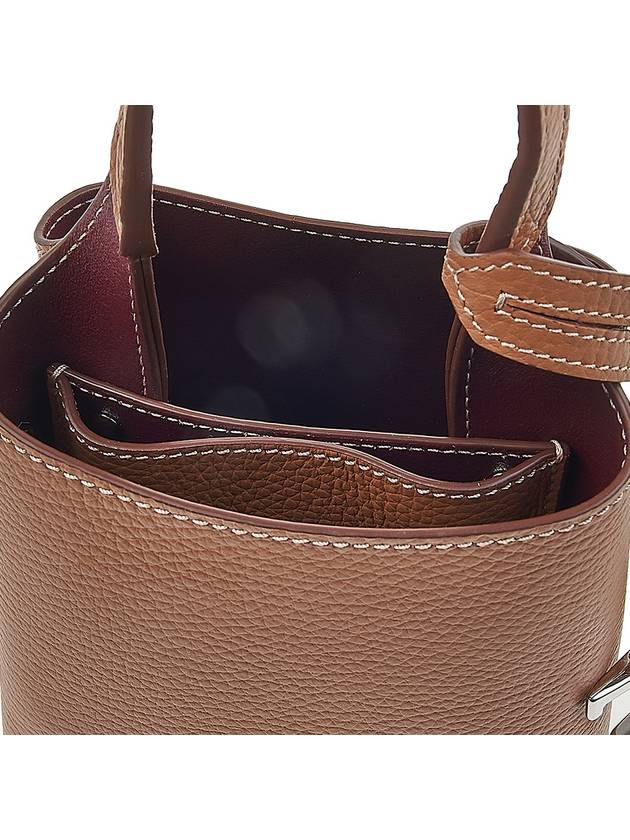 Micro Leather Mini Tote Bag Brown - TOD'S - BALAAN 11