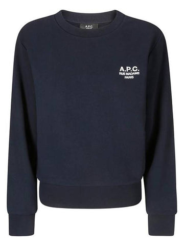 Rue Madame Cotton Sweatshirt Navy - A.P.C. - BALAAN 1