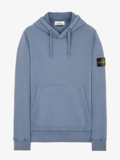 Wappen Patch Cotton Fleece Hoodie Avio Blue - STONE ISLAND - BALAAN 2