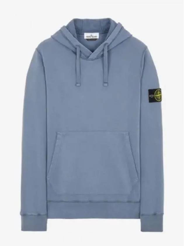 Wappen Patch Cotton Fleece Hoodie Avio Blue - STONE ISLAND - BALAAN 2