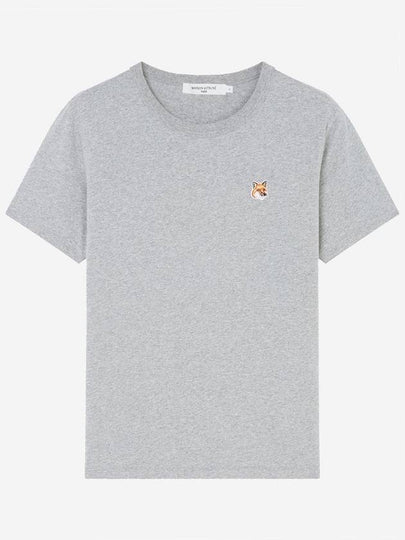 Fox Head Patch Short Sleeve T-Shirt Grey - MAISON KITSUNE - BALAAN 2