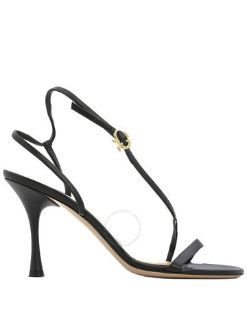 Gianvito Rossi Ladies Black Nappa Ribbon Strappy Sandals Brand Size 37 US Size 7 - GIANVITO ROSSI - BALAAN 1