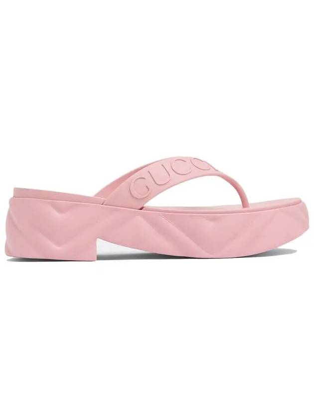 Women's Logo Thong Platform Flip Flops Pink - GUCCI - BALAAN 3