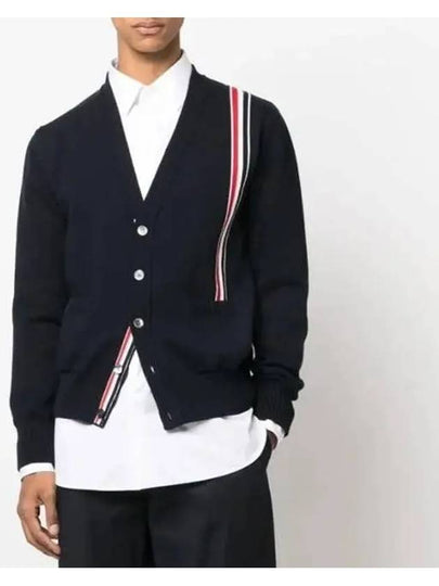 RWB Striped Intarsia Cotton Cardigan Navy - THOM BROWNE - BALAAN 2