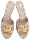 Women's Dove V Logo Signature Sandal Heel Nude - VALENTINO - BALAAN.