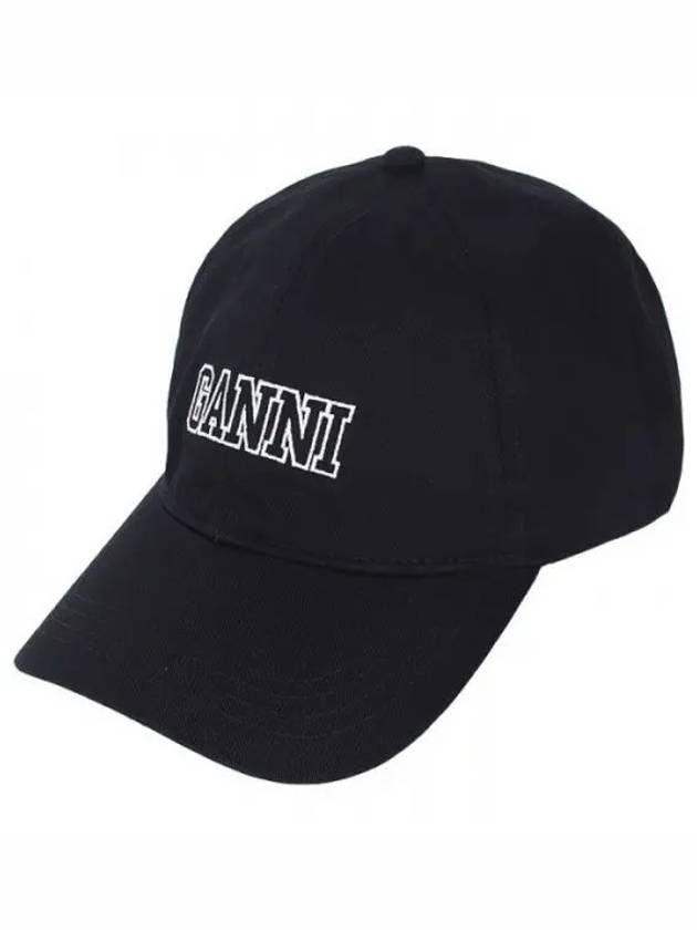 Embroid Logo Ball Cap Black - GANNI - BALAAN 2