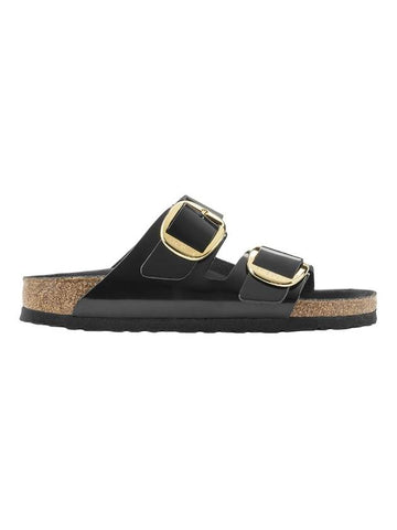 Arizona Big Buckle Nubuck Slippers Black - BIRKENSTOCK - BALAAN 1