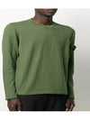 Men's Wappen Patch Round Neck Knit Top Green - STONE ISLAND - BALAAN 3