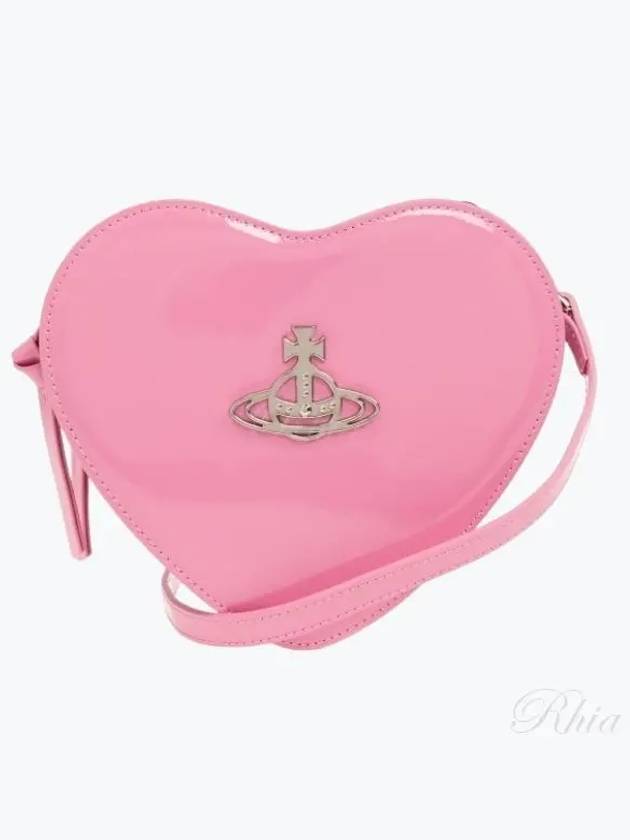 Louise Heart Logo Plaque Leather Cross Bag Pink - VIVIENNE WESTWOOD - BALAAN 2