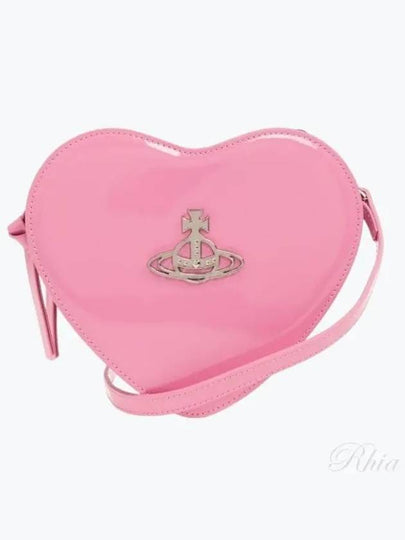 Louise Heart Logo Plaque Leather Cross Bag Pink - VIVIENNE WESTWOOD - BALAAN 2