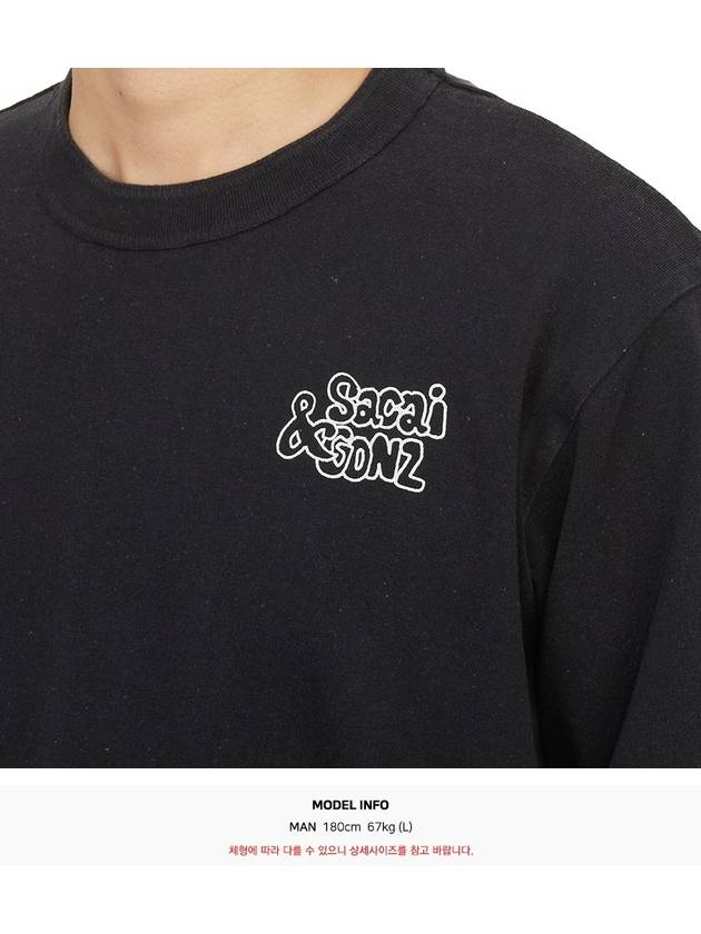 Logo Crew Neck Long Sleeve T-Shirt Black - SACAI - BALAAN 9