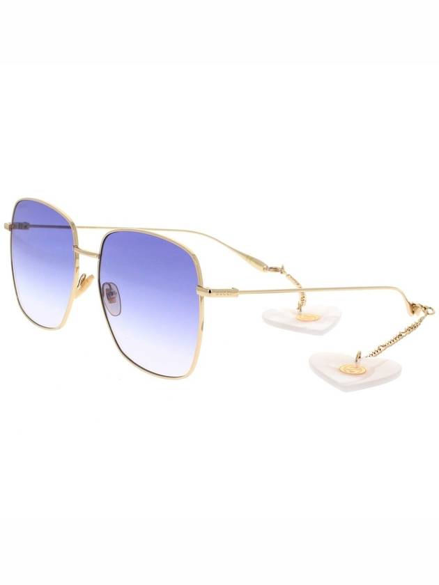 Eyewear Interlocking G Heart Chain Drop Sunglasses Blue - GUCCI - BALAAN 3