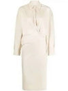 Straight Collar Twist Long Dress Cream - LEMAIRE - BALAAN 2