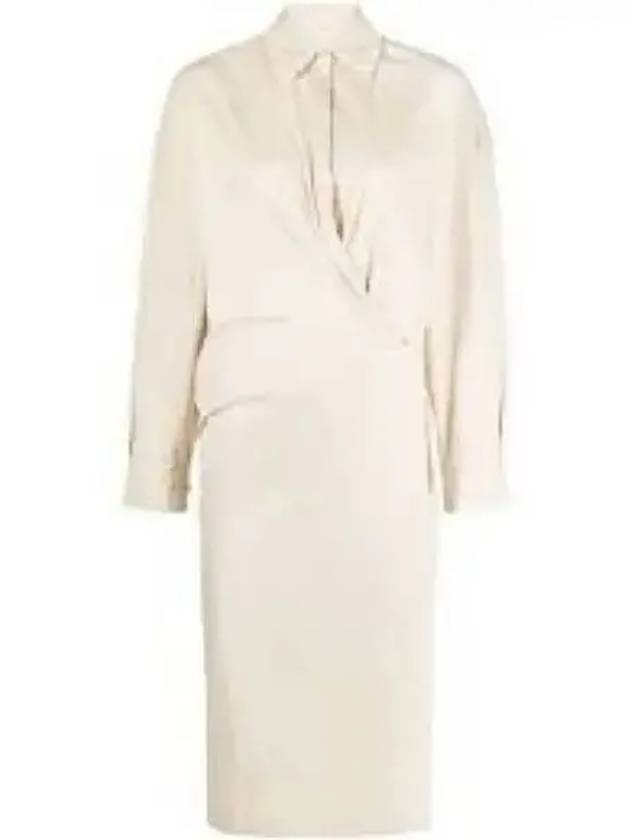 Straight Collar Twist Long Dress Cream - LEMAIRE - BALAAN 2