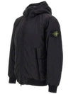 Men's Garment Dyed Crinkle Reps Recycled Nylon Primaloft TC Hooded Jacket Black - STONE ISLAND - BALAAN 4