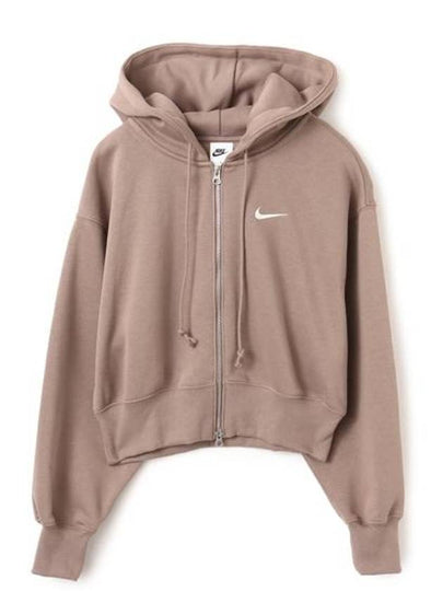 Sportswear Phoenix Fleece Crop Hooded Zip-Up Milk Brown - NIKE - BALAAN 2