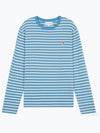 Striped Cotton Short Sleeve T-Shirt Blue - MAISON KITSUNE - BALAAN 2