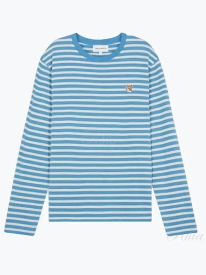 Striped Cotton Short Sleeve T-Shirt Blue - MAISON KITSUNE - BALAAN 2