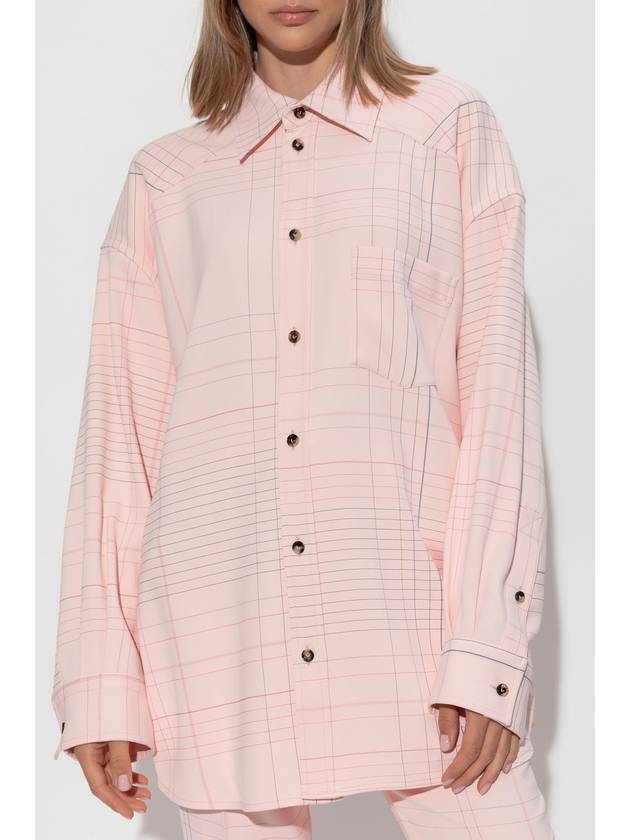 Bottega Veneta Shirt With Check Pattern, Women's, Pink - BOTTEGA VENETA - BALAAN 3