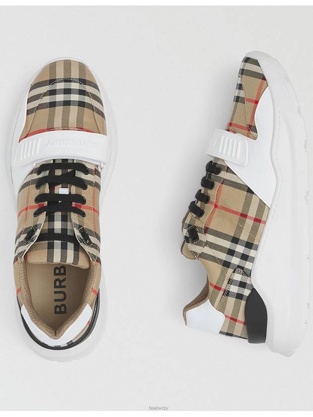 Vintage Check Suede Leather Sneakers Archive Beige - BURBERRY - BALAAN 2