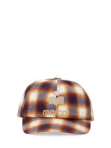 Tyron Logo Check Ball Cap Midnight Red - ISABEL MARANT - BALAAN 1