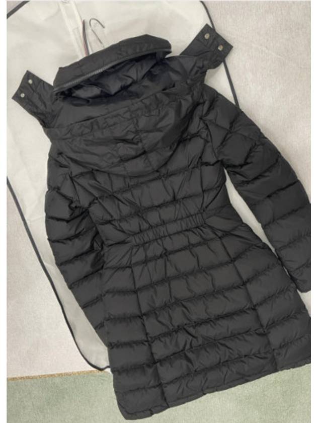 Flammette Long Down Jacket Black - MONCLER - BALAAN 5