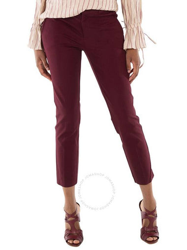 Polo Ralph Lauren Burgandy Mid-rise Tapered-leg Trousers, Brand Size 4 - POLO RALPH LAUREN - BALAAN 1