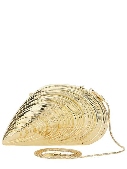 'Bridget' Metallic Clutch With Logo Patch And Oyster Shell Design In Brass Woman - SIMKHAI - BALAAN 2