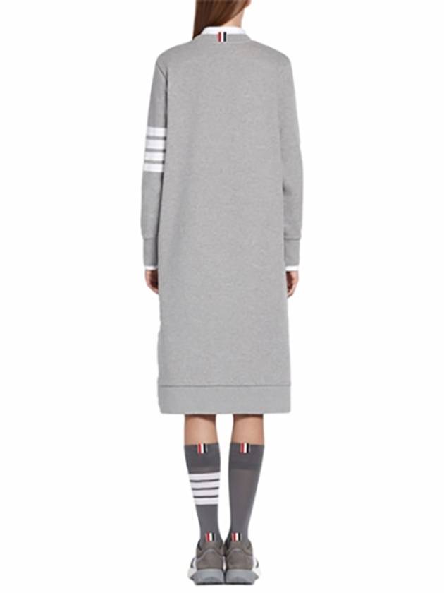 Classic Loopback 4-Bar Sweater Midi Dress Light Grey - THOM BROWNE - BALAAN 4