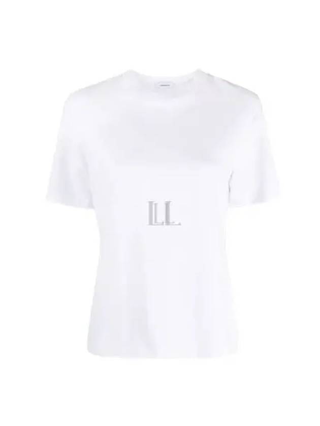 Logo Crew Neck Short Sleeve T-Shirt White - SALVATORE FERRAGAMO - BALAAN 2