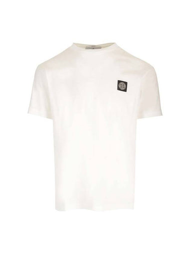 Logo Patch Short Sleeves T-Shirt White - STONE ISLAND - BALAAN 1