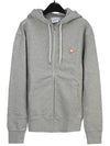 Chillax Fox Patch Hooded Zip Up Grey Melange - MAISON KITSUNE - BALAAN 2