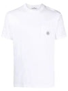 Logo Patch Pocket Short Sleeve T-Shirt White - STONE ISLAND - BALAAN 2