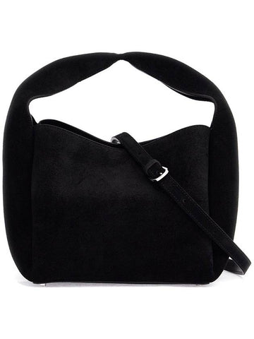 bucket bag in black calf leather with adjustable shoulder strap - TOTEME - BALAAN 1