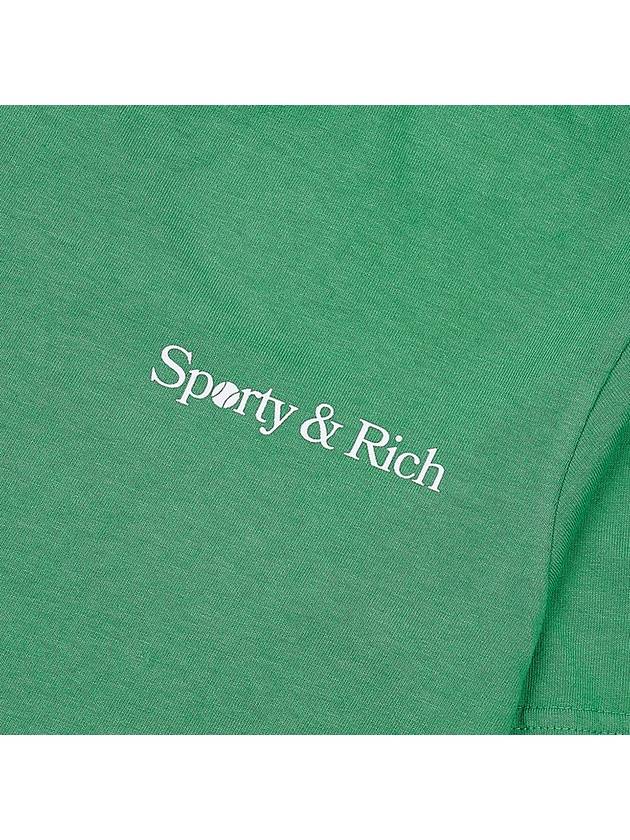 Logo cotton short sleeve tshirt LA RACQUET CLUB T SHIRT VERDE WHITE - SPORTY & RICH - BALAAN 6