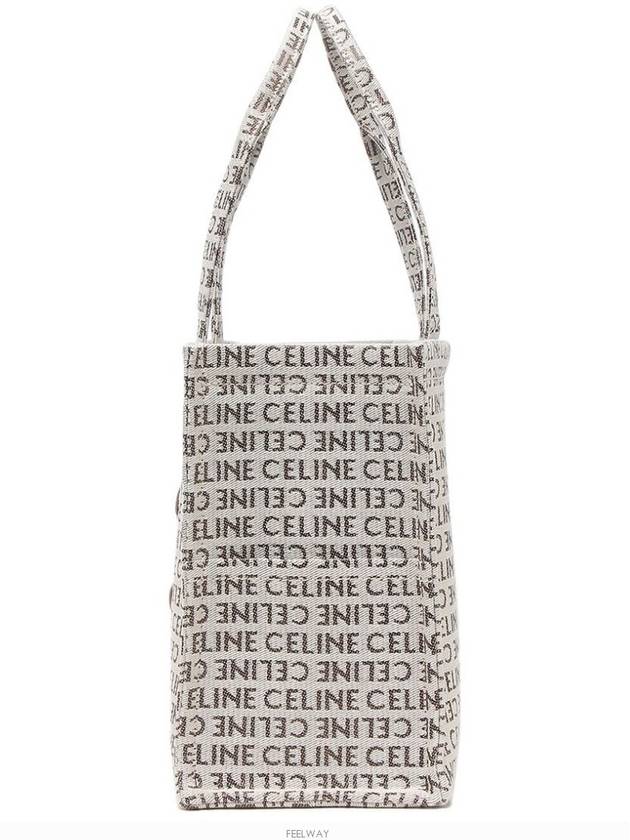 Large Cabas Tote Bag Thais in Textile with All-Over Natural Tan - CELINE - BALAAN 4