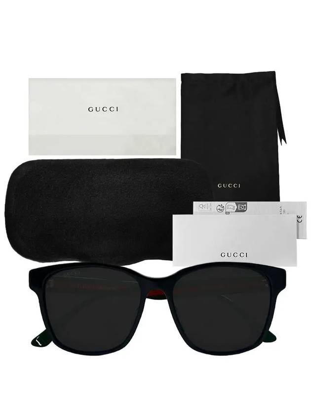 Eyewear Asian Fit Square Horn Rim Sunglasses Black - GUCCI - BALAAN 11