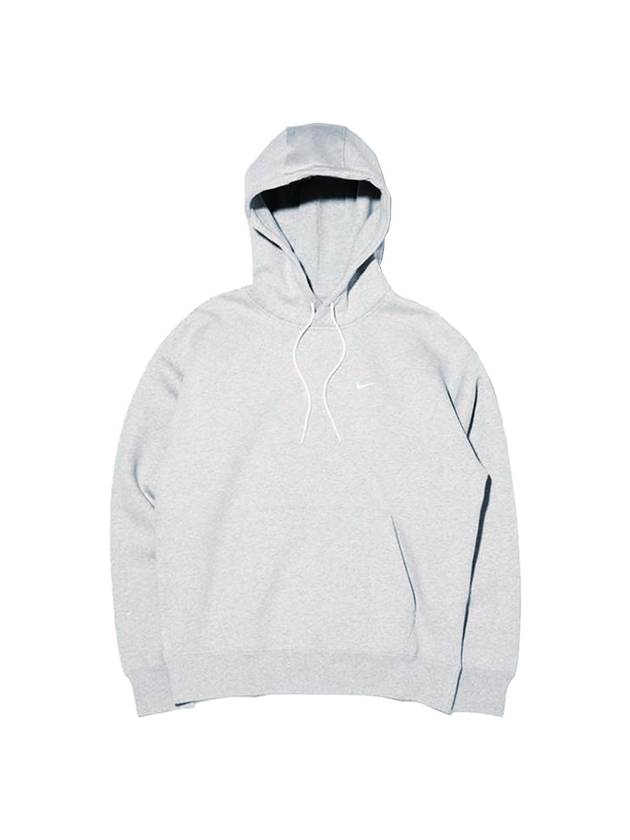 NRG Solo Swoosh Fleece Hoodie Grey Heather - NIKE - BALAAN 1