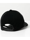 Triangular Logo Velvet Ball Cap Black - PRADA - BALAAN 5